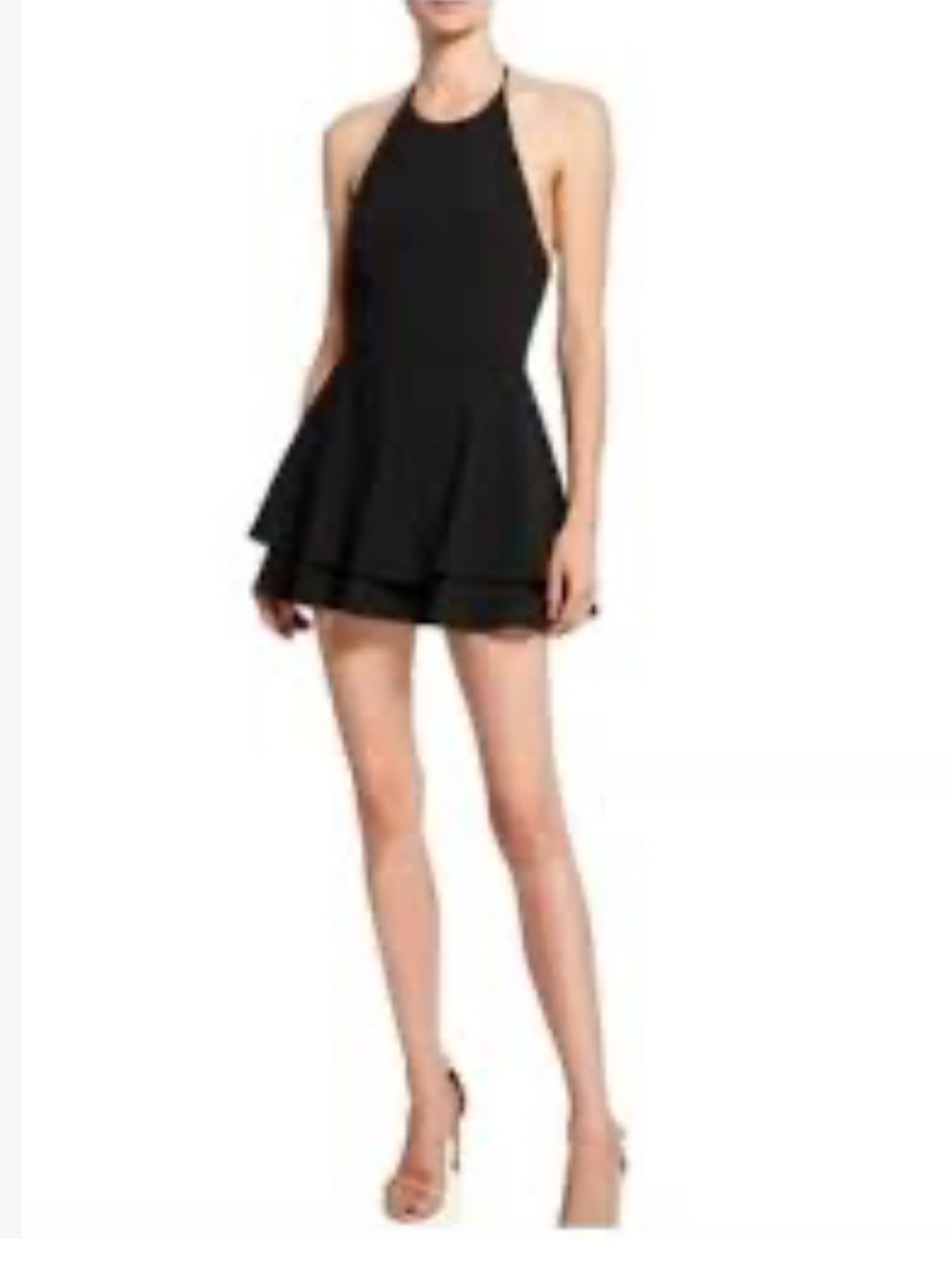 Alice + Olivia Black Halter Mini Dress